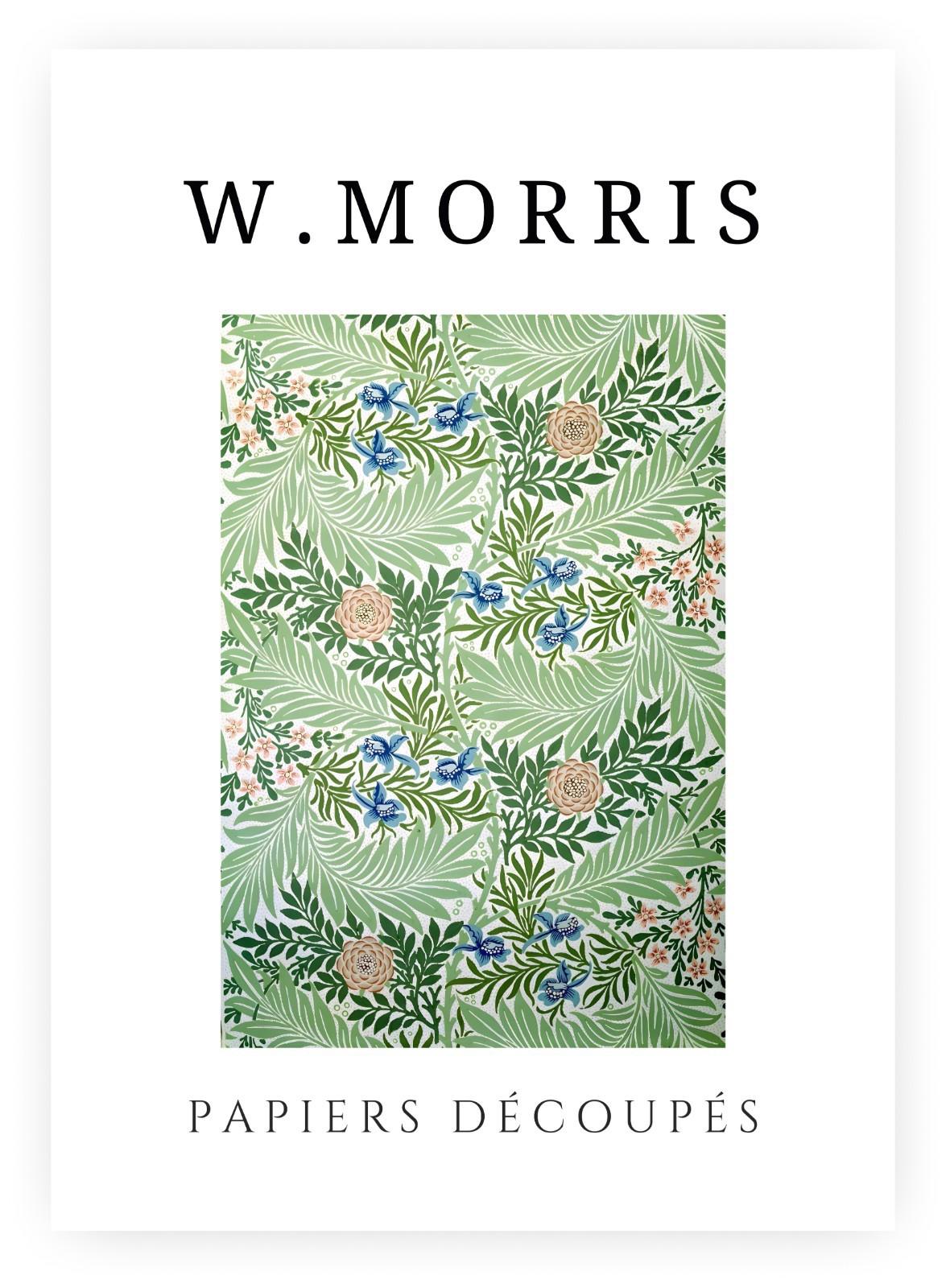 William Morris Exhibition Poster – Papiers Découpés Floral, Framed Print, Green