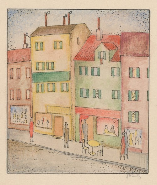Street with a pastry shop