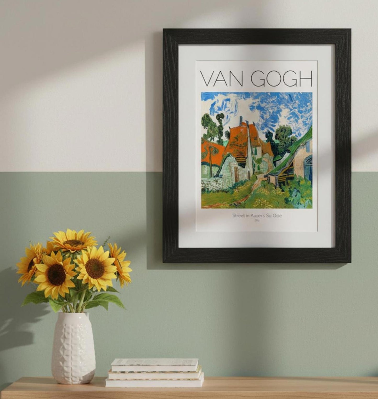 Framed Art Print Street in Auvers Su Oise by Van Gogh 11x14" Frame, A4 Print