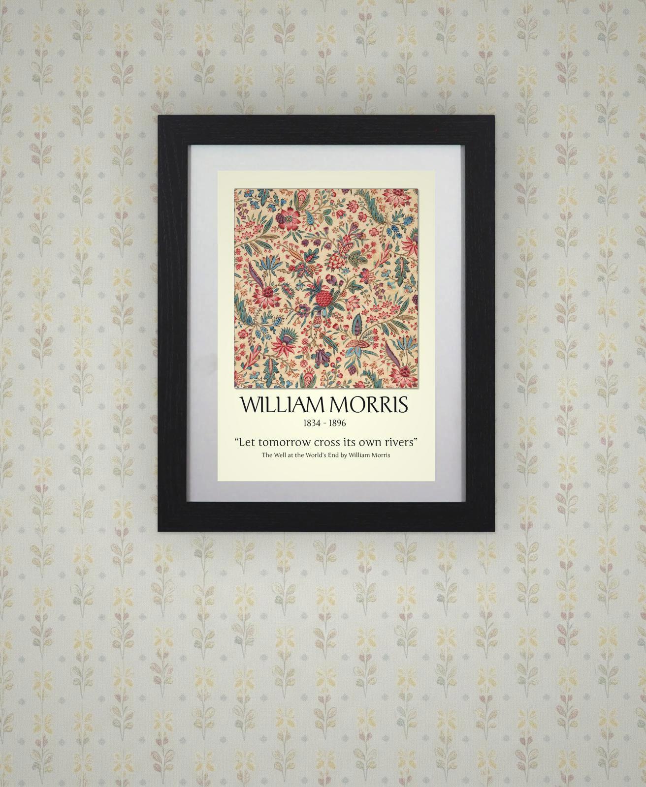 Framed Art Print William Morris Arts & Crafts Pattern - 11"x14" Frame, A4 Print