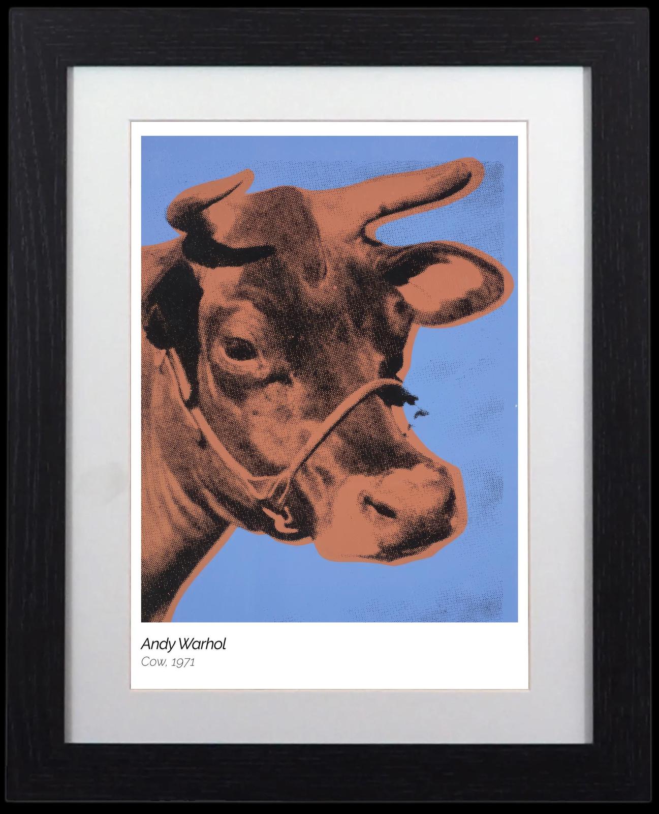 Andy Warhol "Cow" Framed Print Vibrant Pop Art Animal Decor