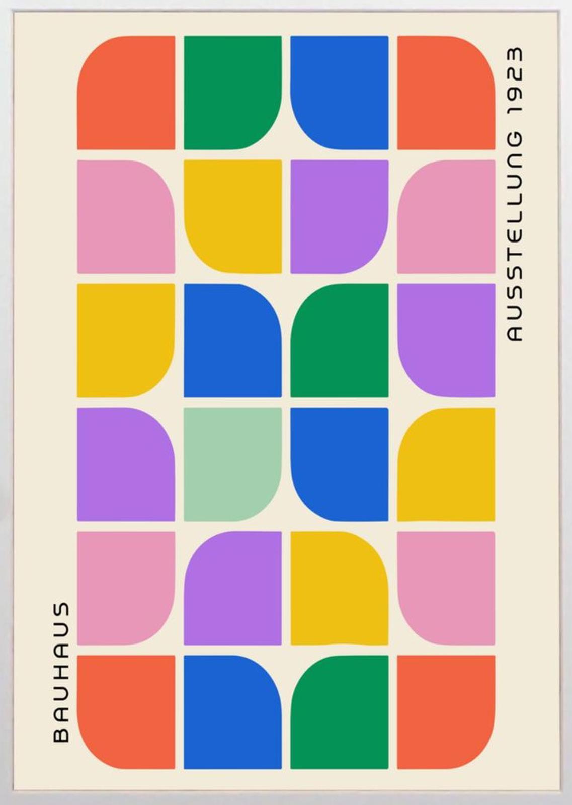 Vibrant Bauhaus Geometric Print - Framed Exhibition Poster