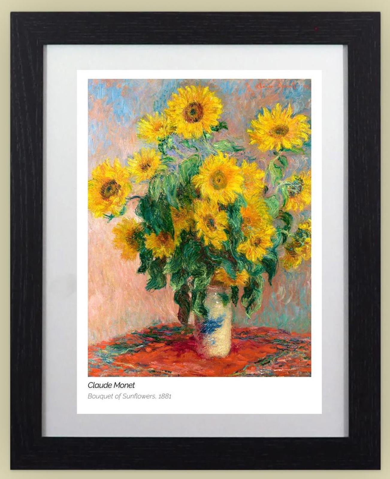 Framed Art Print Bouquet of Sunflowers by Claude Monet 11"x14" Frame, A4 Print