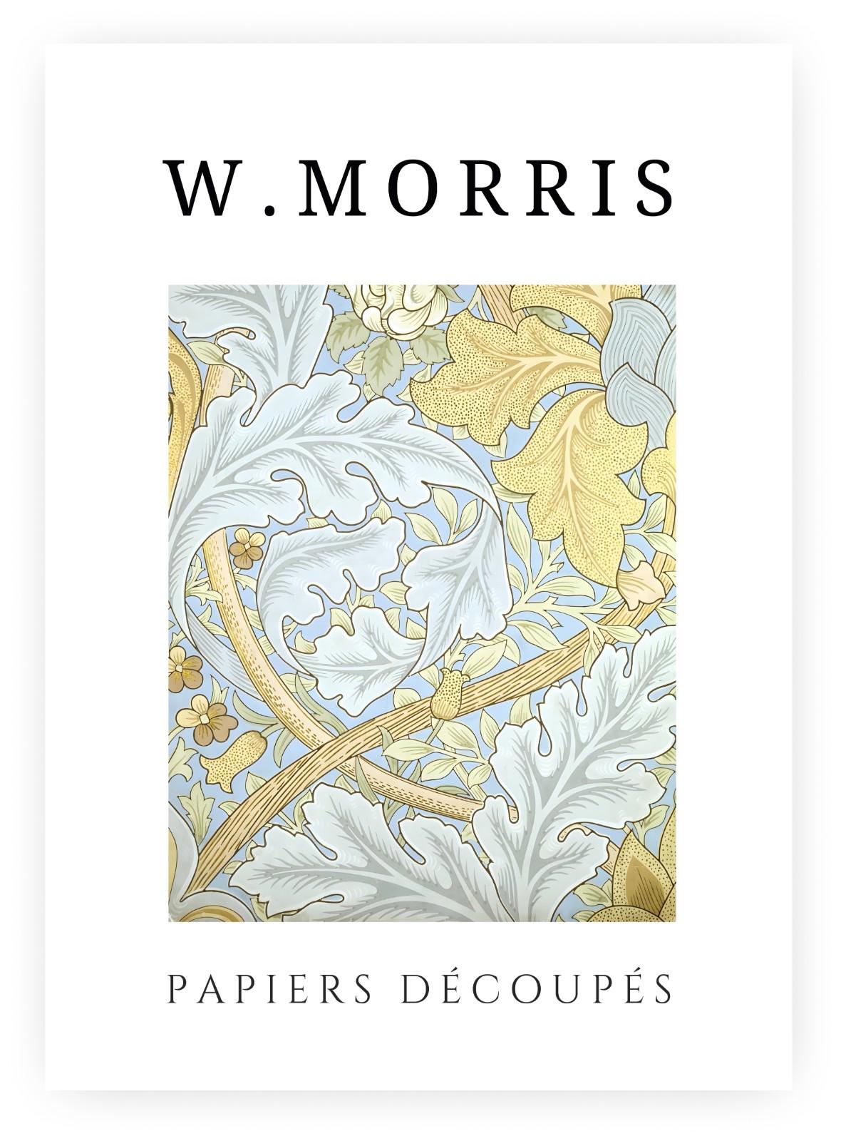 William Morris Exhibition Poster – Papiers Découpés Floral, Framed Print, Blue