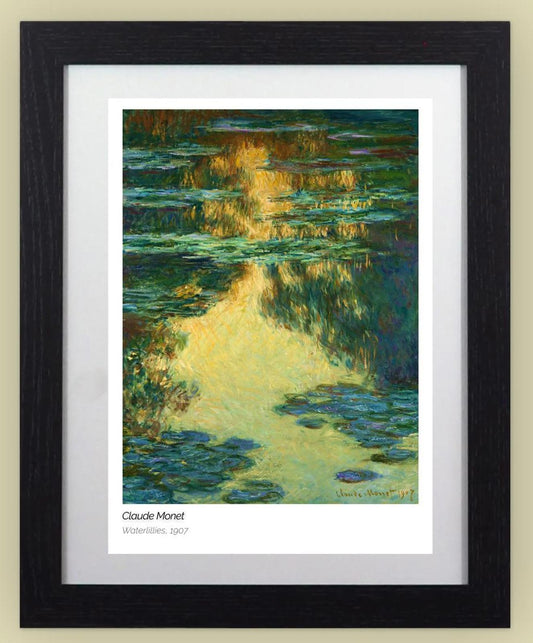 Framed Art Print Waterlilies by Claude Monet 11"x14" Frame, A4 Print