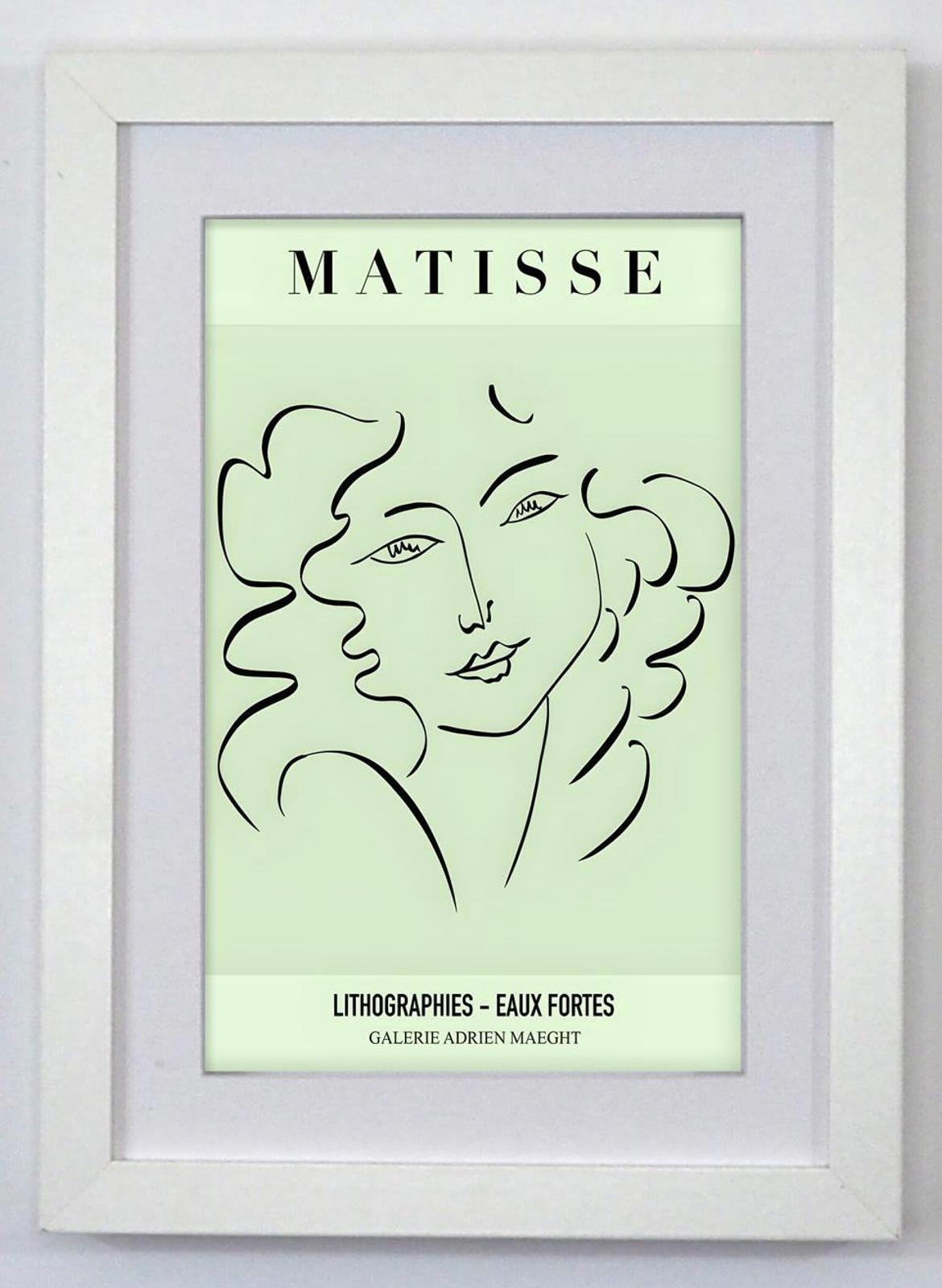 Matisse Minimalist Line Art Lithograph Framed Print