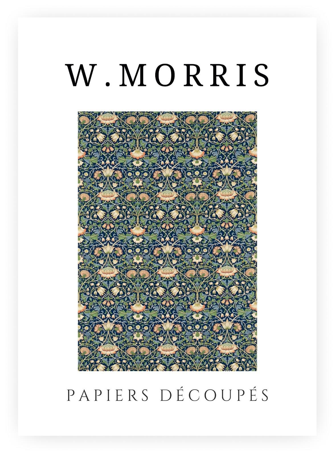 William Morris Exhibition Poster – Papiers Découpés Floral, Framed Print