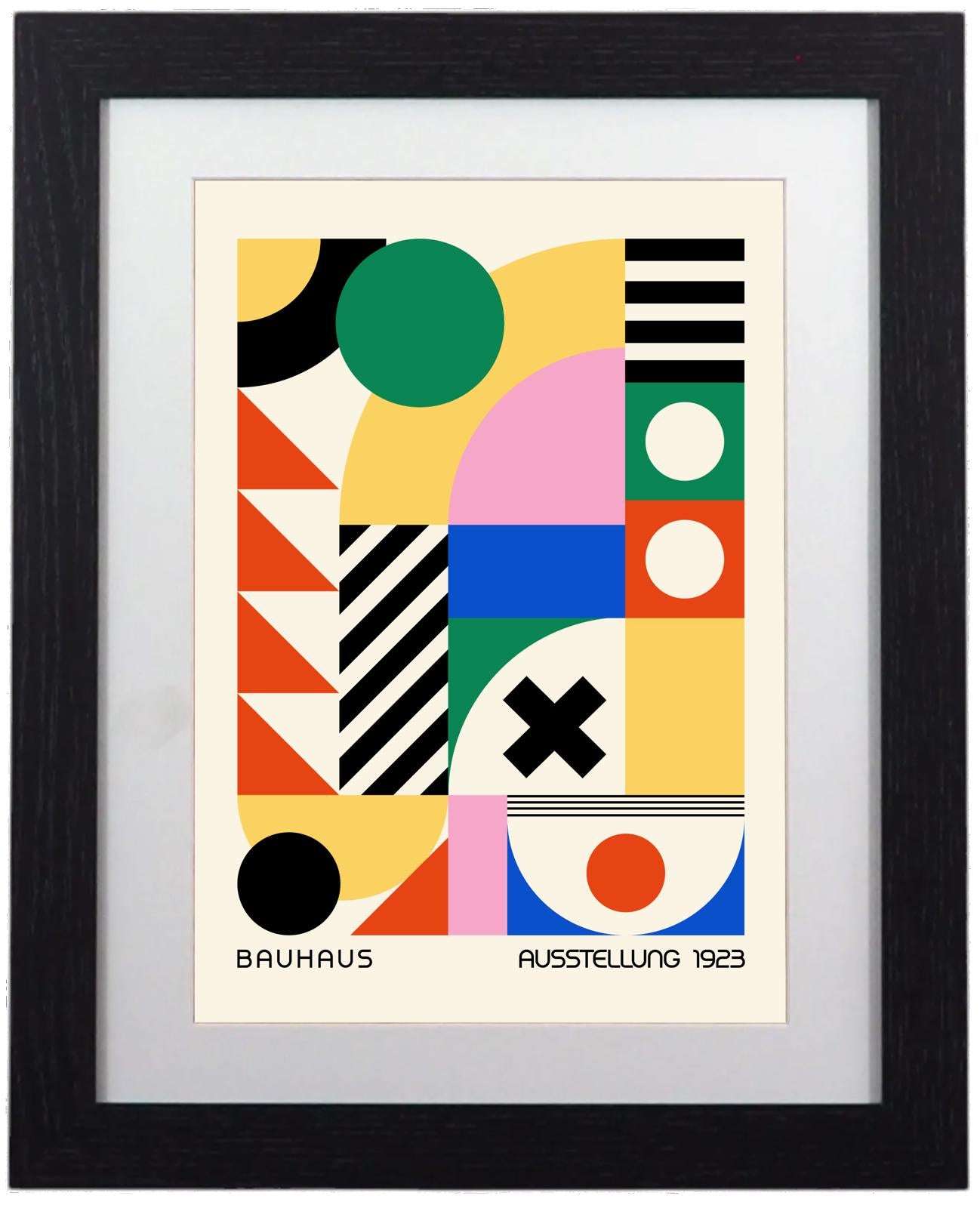Vibrant Bauhaus Design 1923 Framed Print Modern Abstract Geometric Art Print