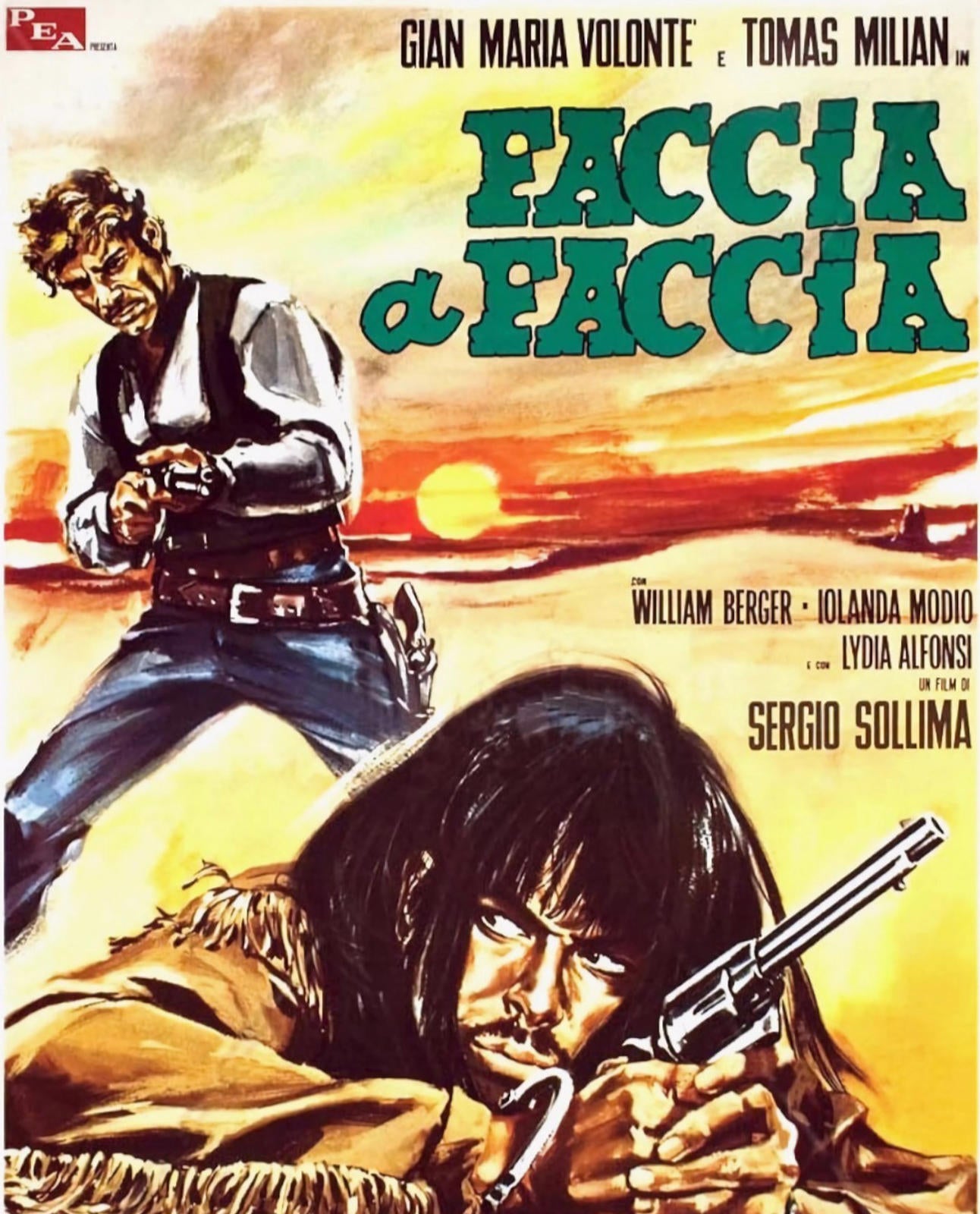 Face to Face Print Western Poster
