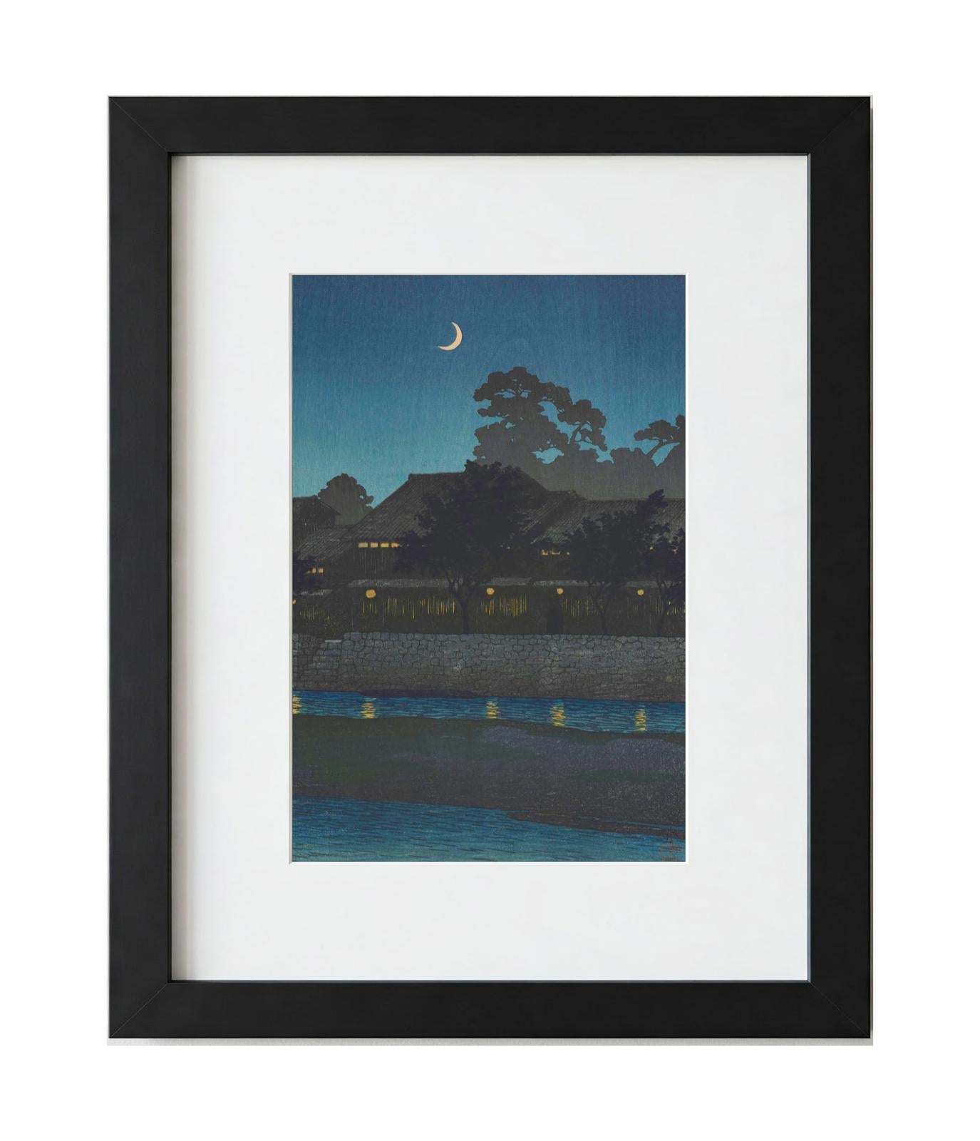 Serene Japanese Night Landscape - Framed Hasui Kawase Print