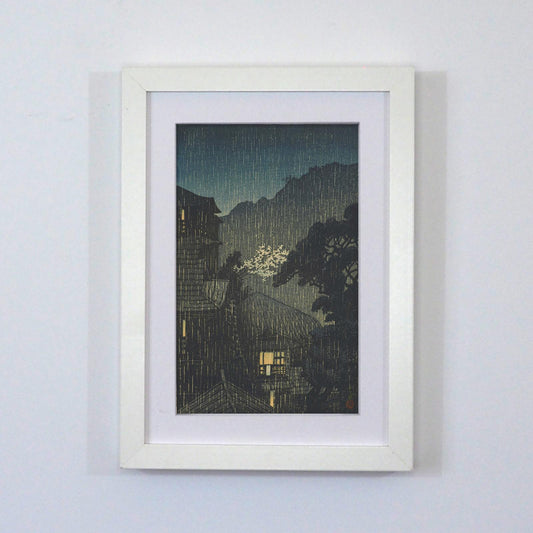 Framed Art Print Tochinoki Hot Spring by Kawase White Frame