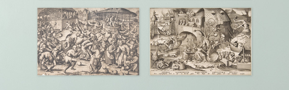 Set of 4 Pieter Bruegel Engraving Prints – Renaissance Wall Art (Unframed A4/A3)
