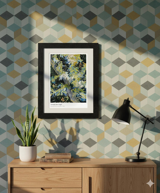 Framed Art Print | Blossoming Acacia by Vincent Van Gogh | 11"x14" Black Frame