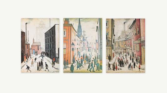 L.S. Lowry Print Bundle – A4 A3 Industrial Wall Art 4 Different Sets Unframed