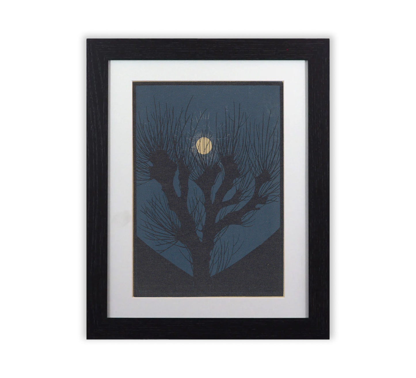 Julie de Graag Moonlight Framed Print - 1920 Dutch Landscape Woodcut,
