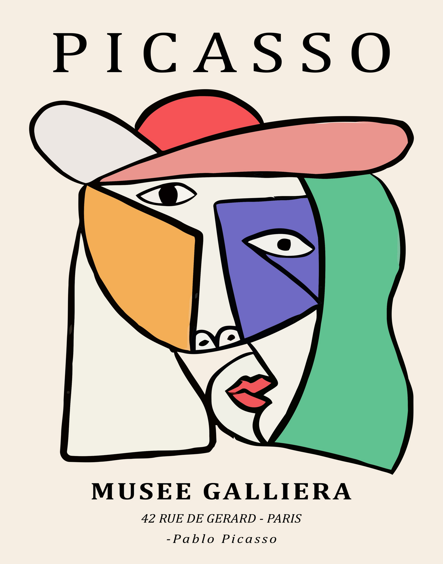 Picasso Coloured Portrait