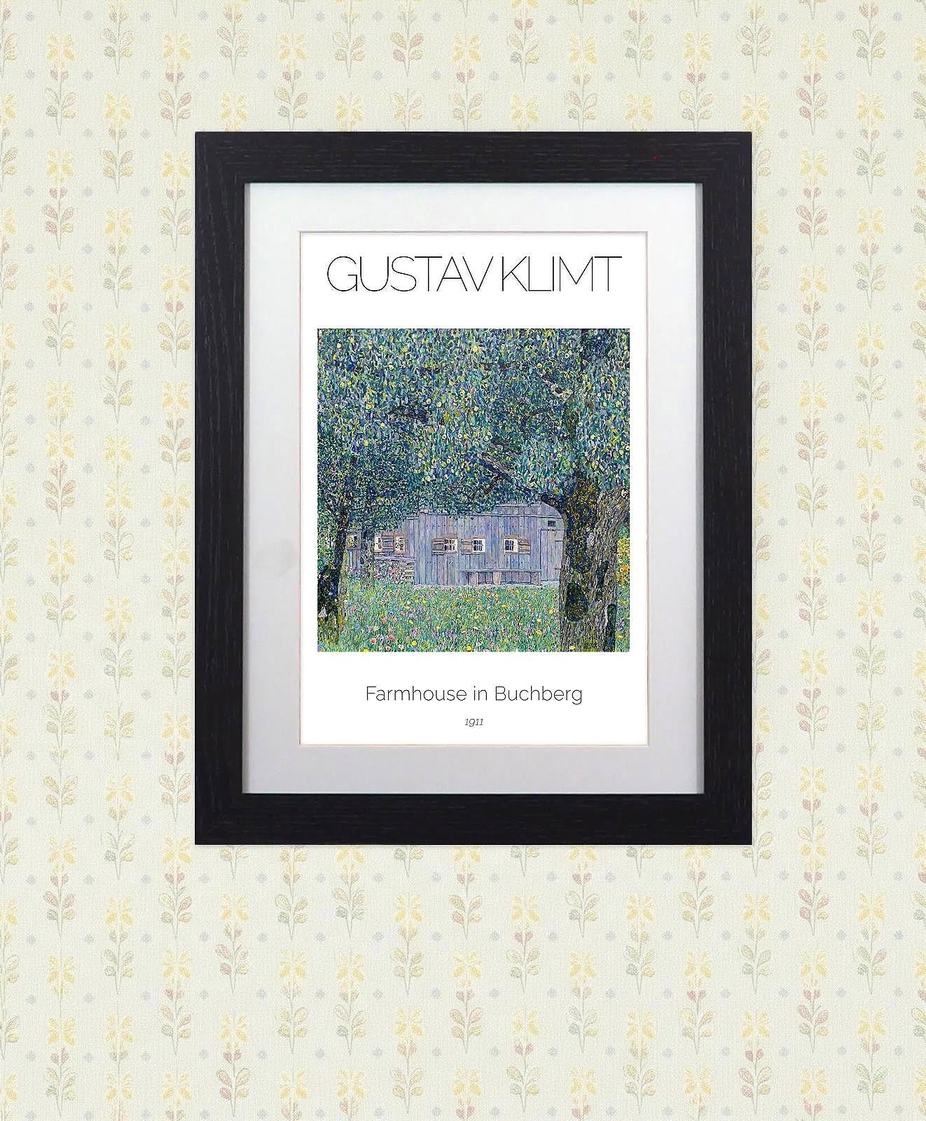 Framed Art Print Farmhouse in Buchberg by Gustav Klimt - 11"x14" Frame, A4 Print
