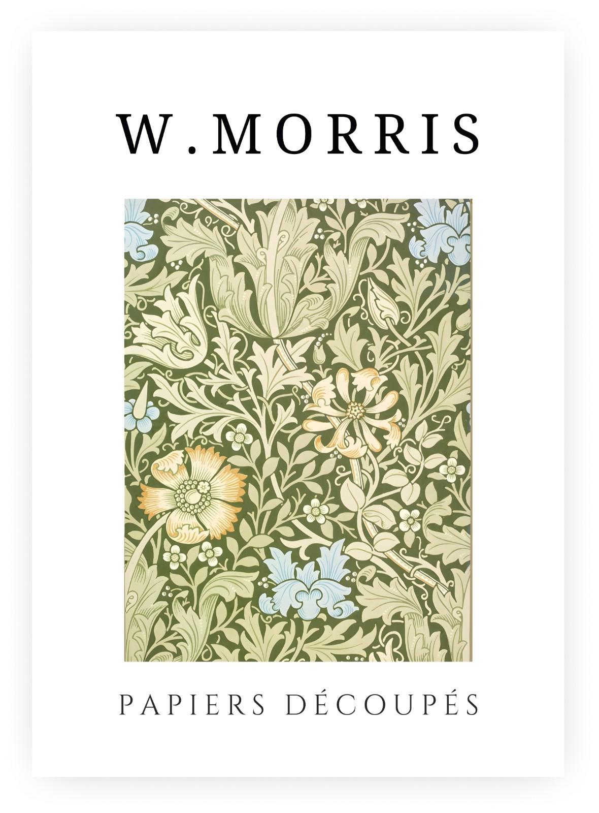 William Morris Exhibition Poster – Papiers Découpés Floral, Framed Print, Green