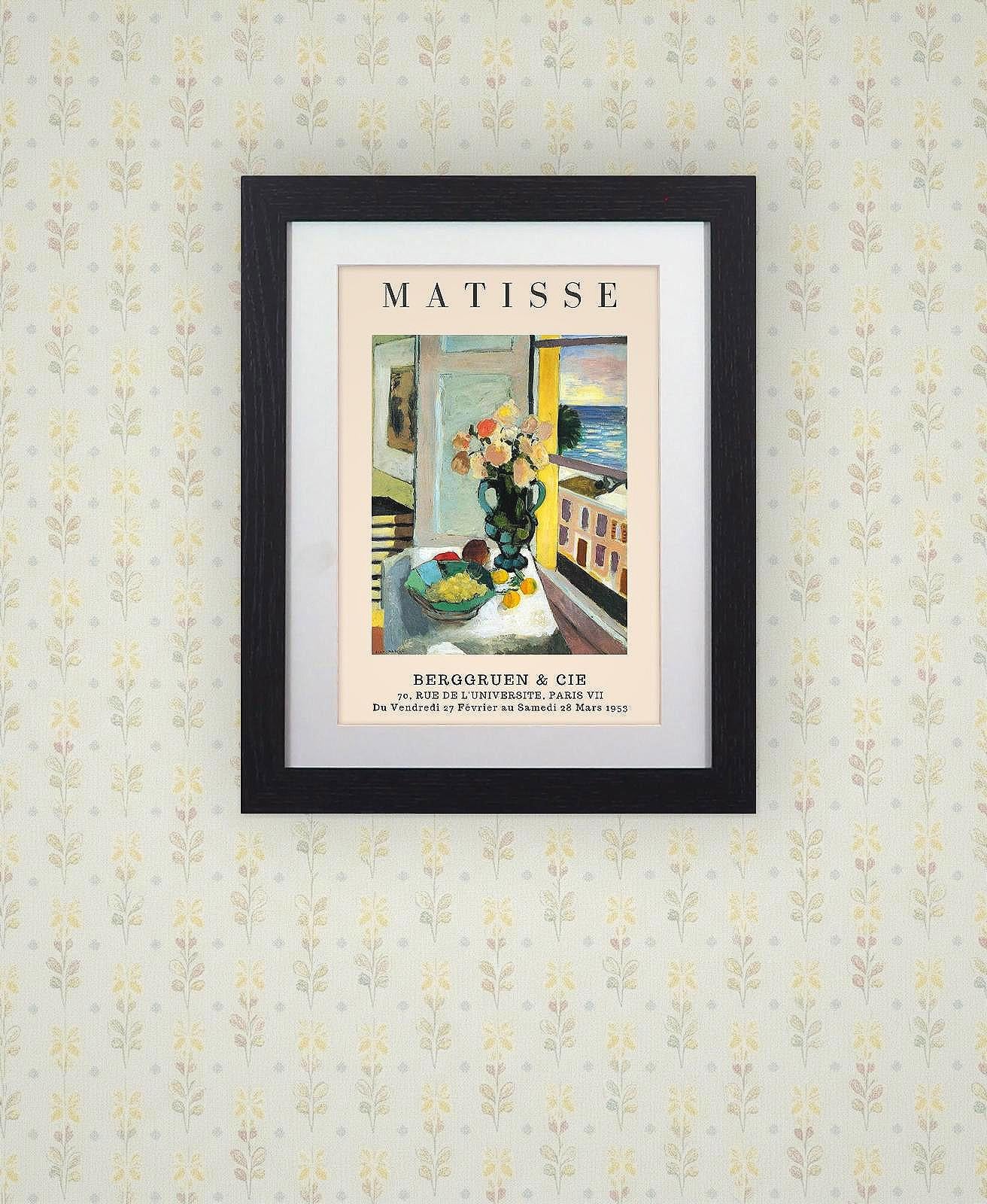 Framed Art Print Floral Still-Life by Henri Matisse 11"x14" Black Frame