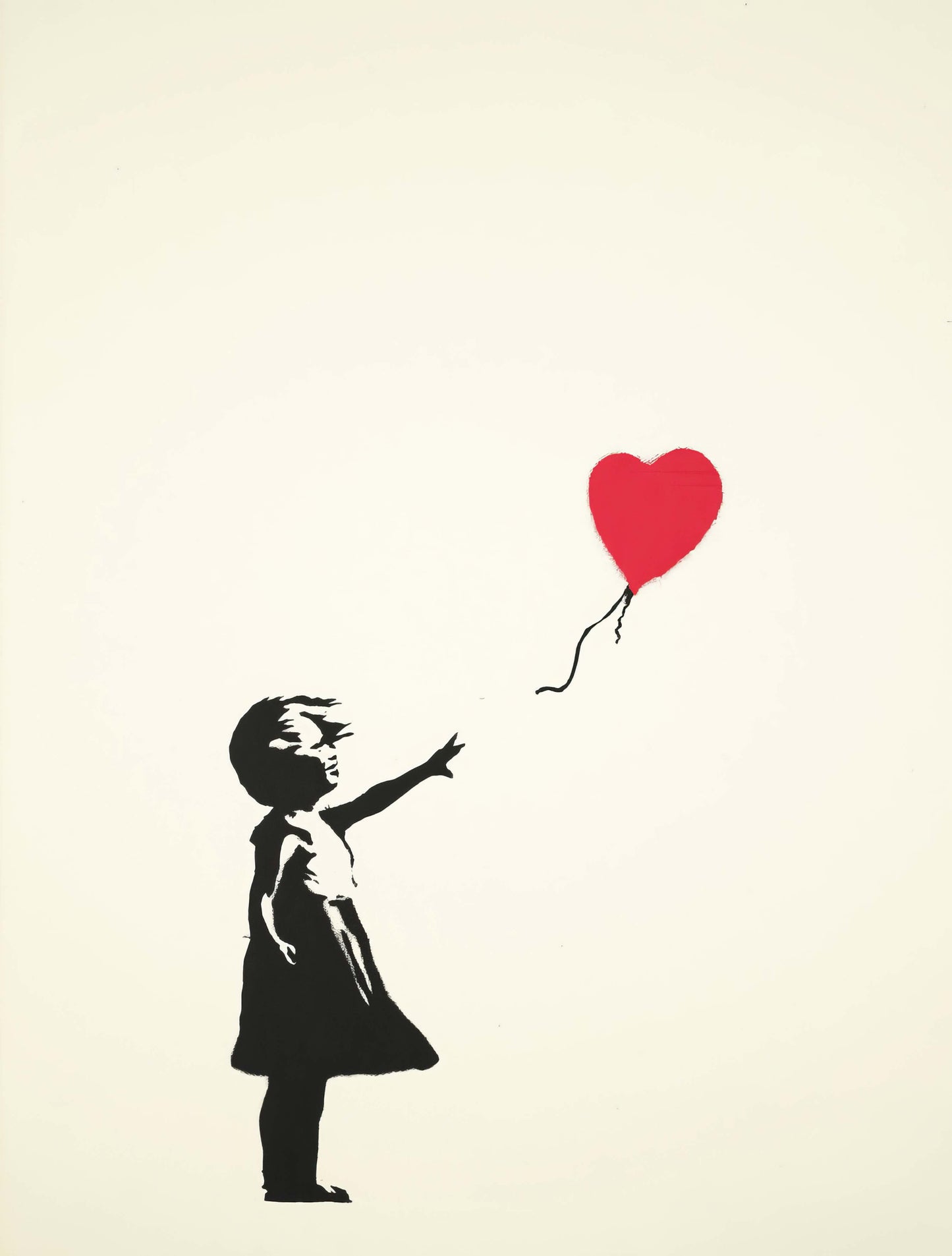 Banksy Girl with Balloon Red Heart