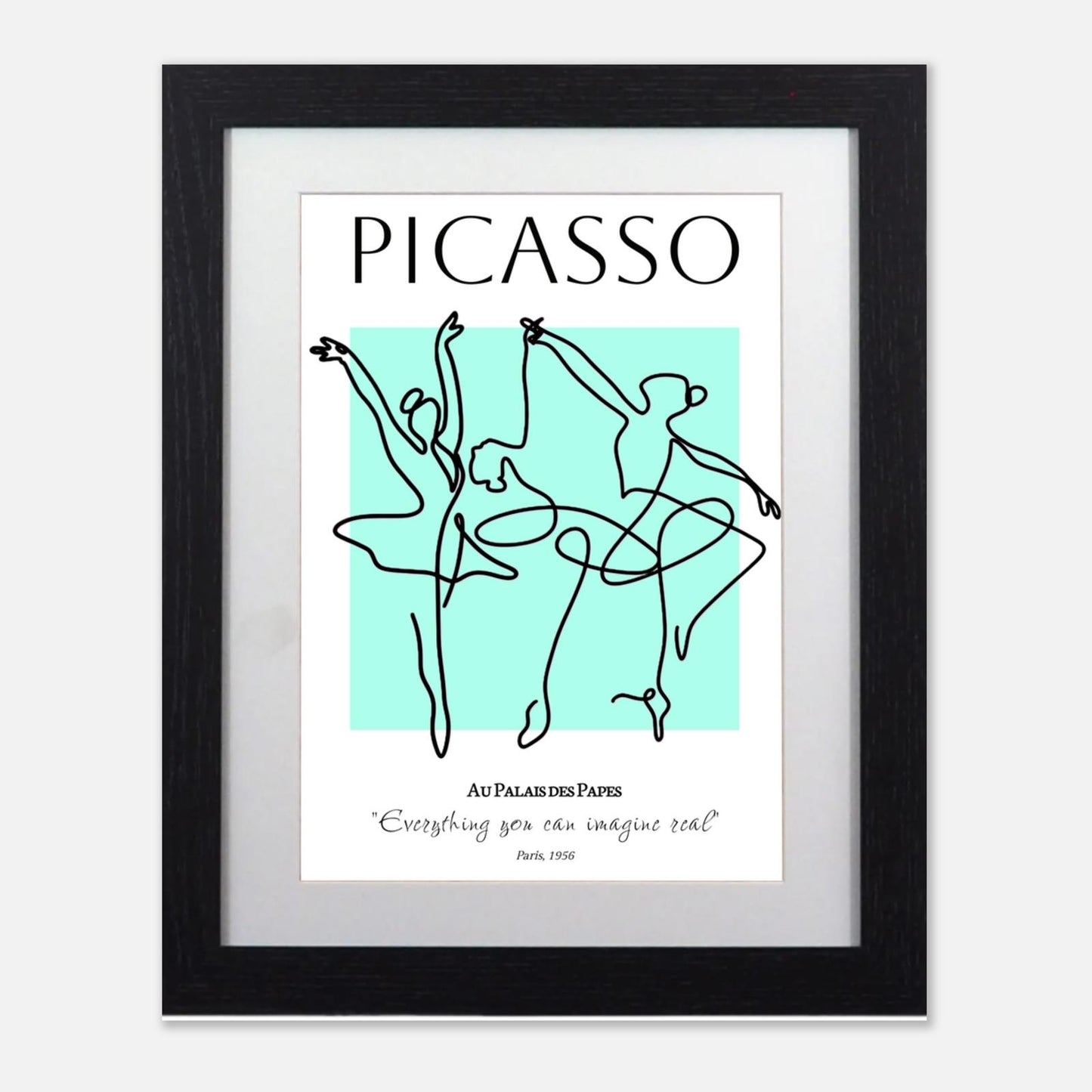 Picasso Inspired Dancer Line Art Framed Poster Modern Minimalism Art Print