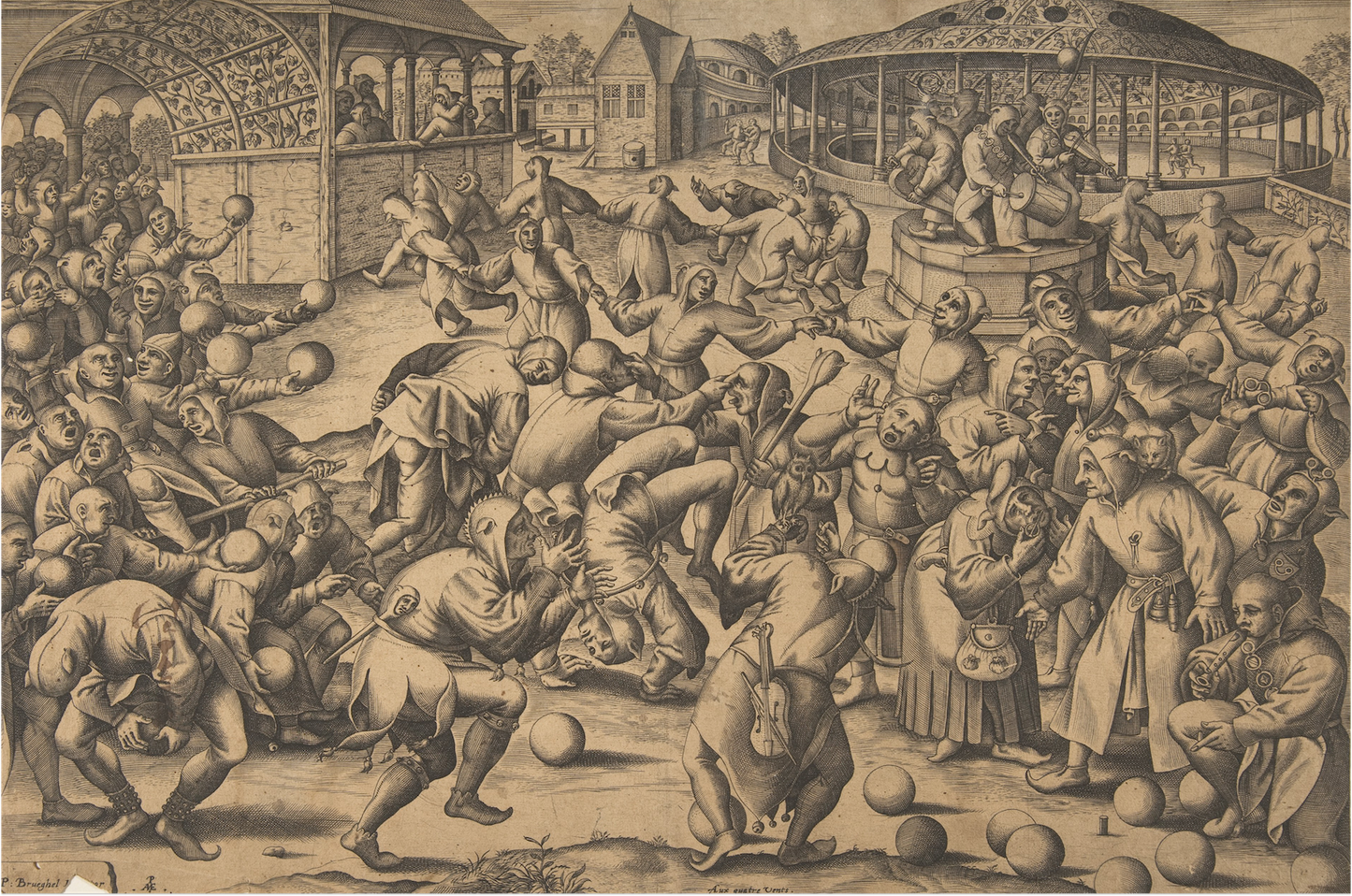 Pieter Bruegel the Elder – The Festival of Fools Satirical Art Print
