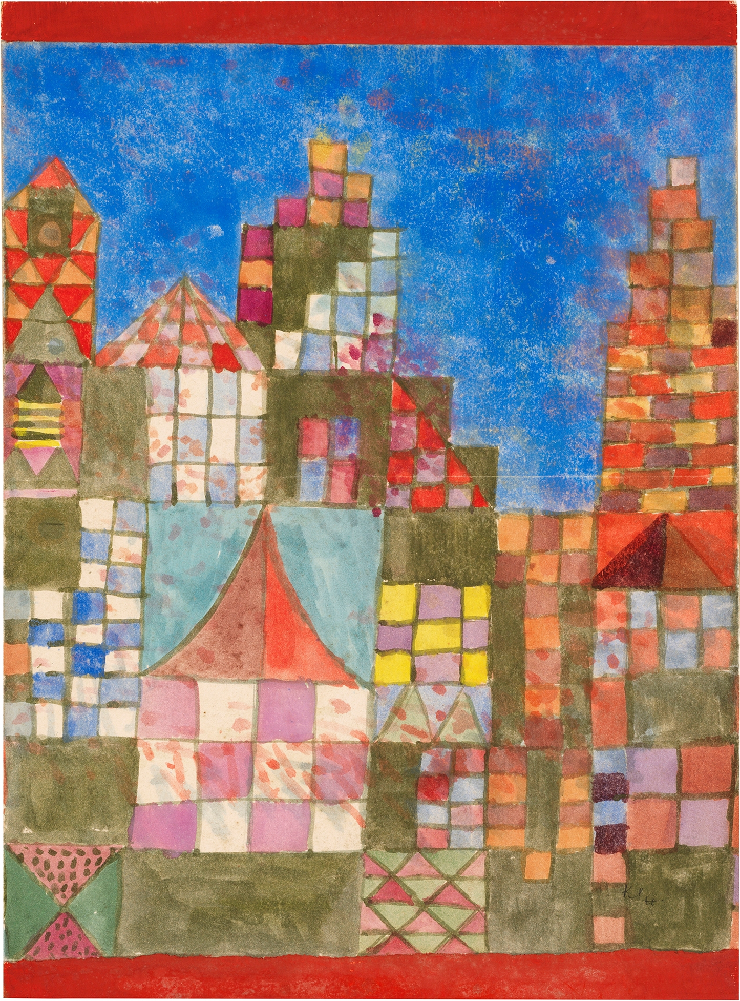 Paul Klee Abstract Cube Art Print – Vintage Exhibition Style Poster