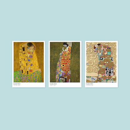 Set of 3 Gustav Klimt Prints - The Kiss, Fulfillment & Hope