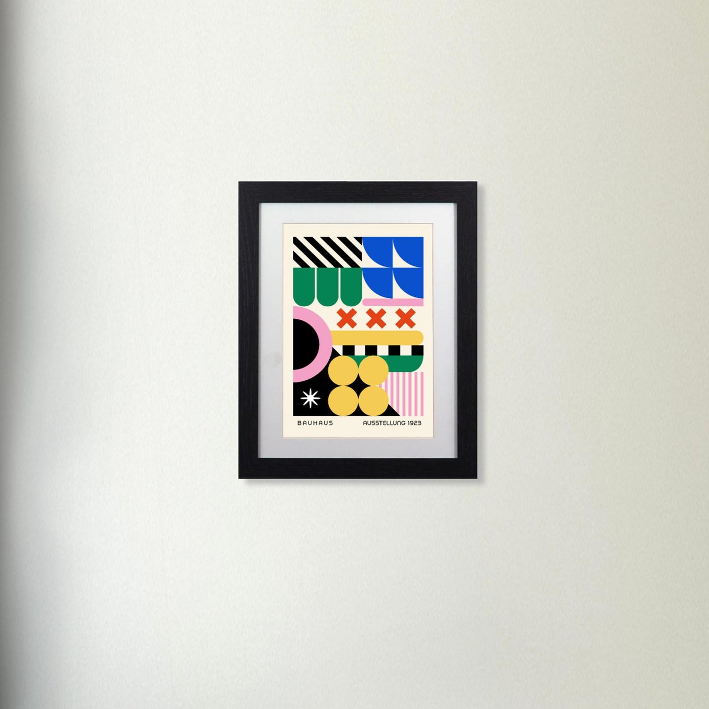 Vibrant Bauhaus Geometric Print – Framed Poster for Modern Art Lovers