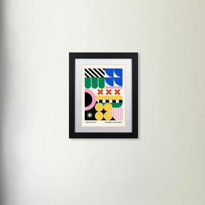 Vibrant Bauhaus Geometric Print – Framed Poster for Modern Art Lovers