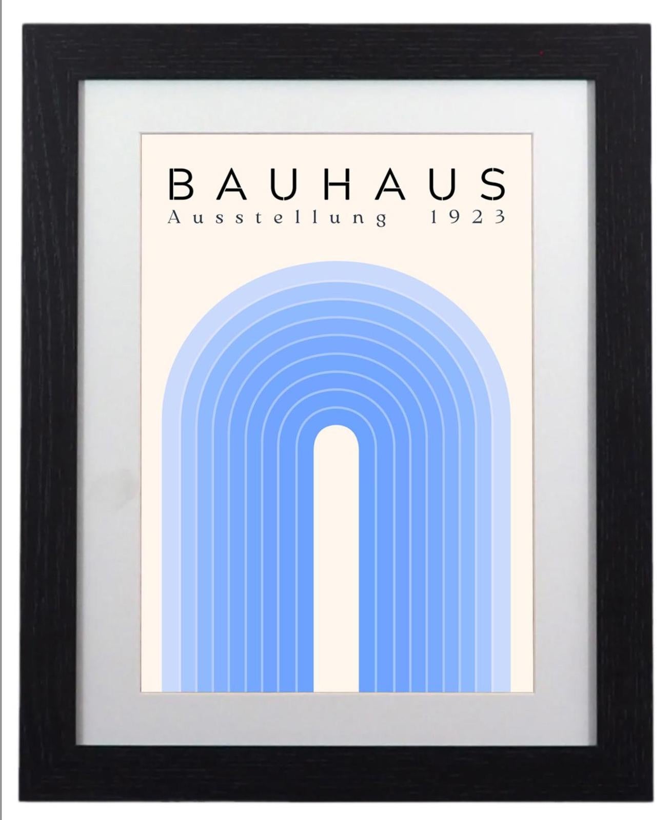 Bauhaus 1923 Exhibition Poster – Framed Modern Art Print with Serene Blue Arches
