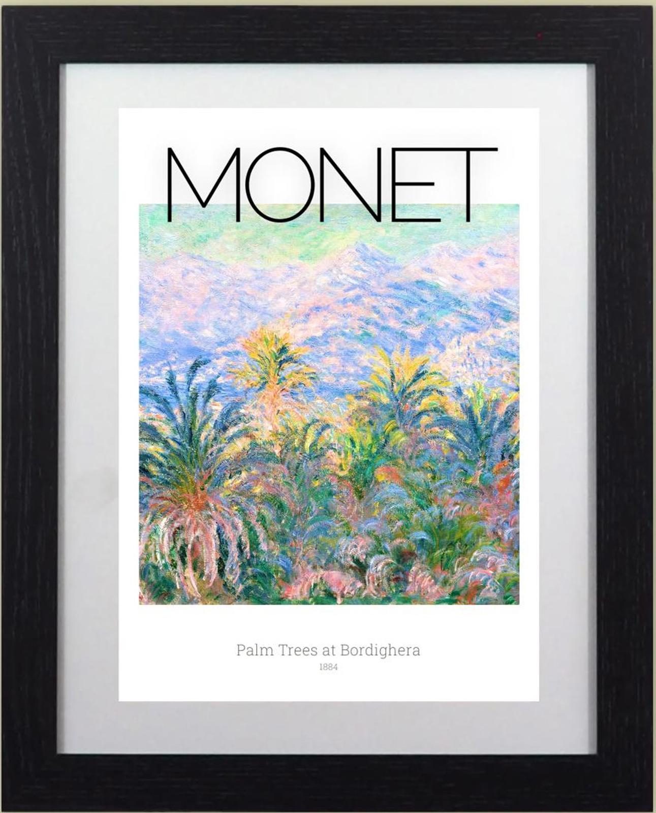 Framed Art Print Palm Trees at Bordighera by Claude Monet 11"x14" Frame A4 Print