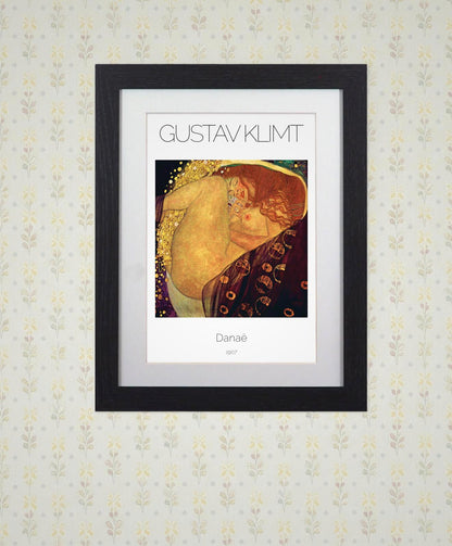 Gustav Klimt 'Danaë' Framed Art Print Poster 11x14" Black Wooden Frame