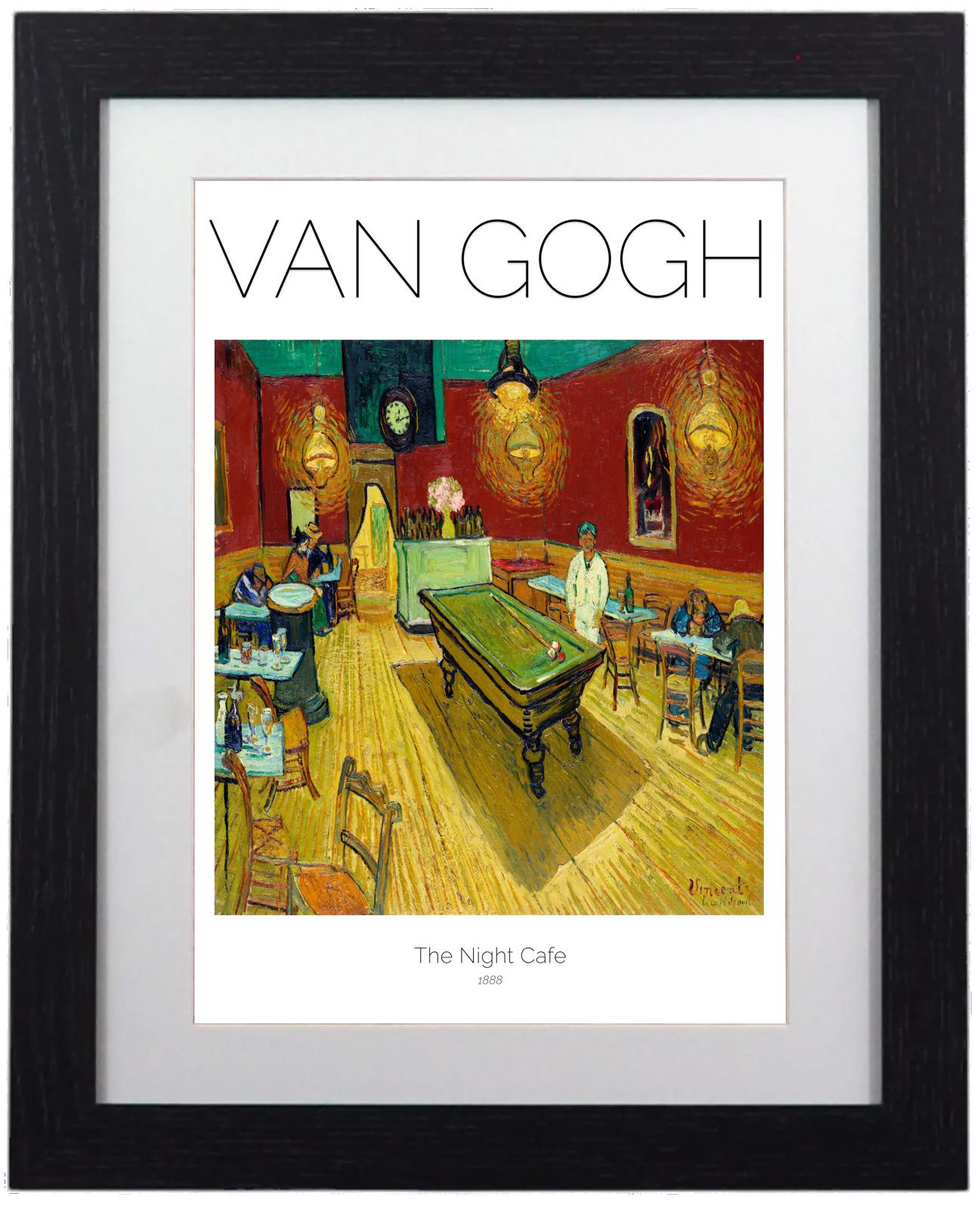 The Night Cafe - Framed Van Gogh Print 14"x11"