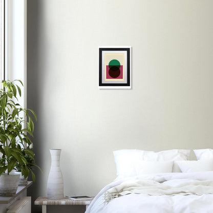 Abstract Geometric Circles Framed Art Print – Modern Bauhaus Inspired Decor for Any Room