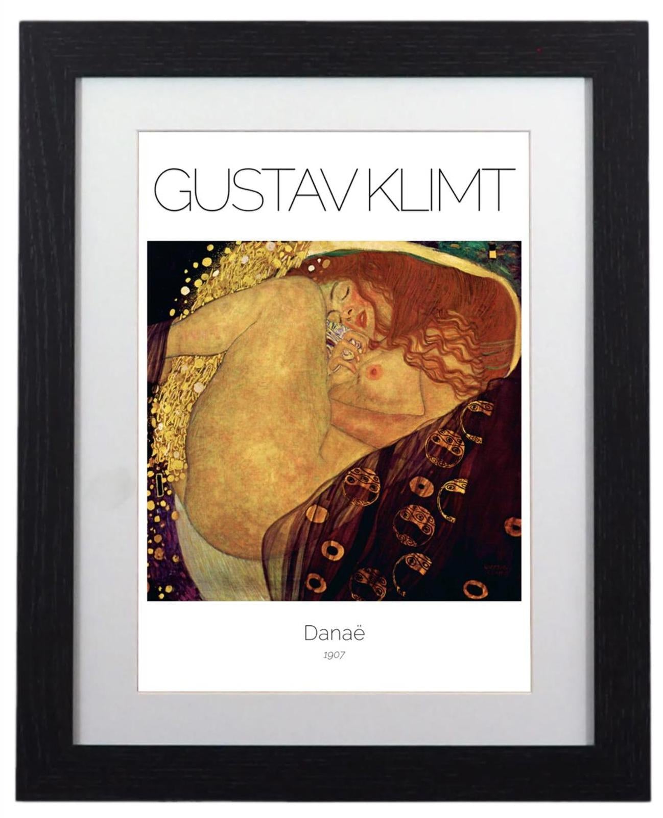 Gustav Klimt 'Danaë' Framed Art Print Embrace Art Nouveau 11x14" Frame A4 Print