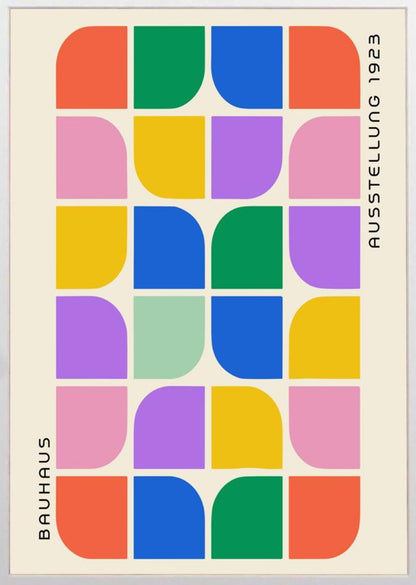 Vibrant Bauhaus Geometric Print - Framed Exhibition Poster