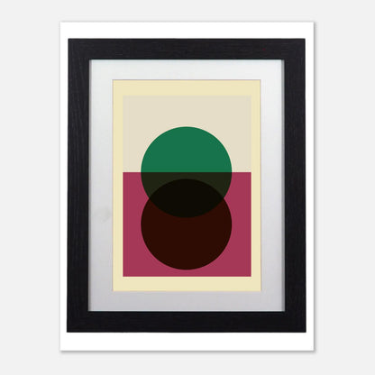 Abstract Geometric Circles Framed Art Print – Modern Bauhaus Inspired Decor for Any Room