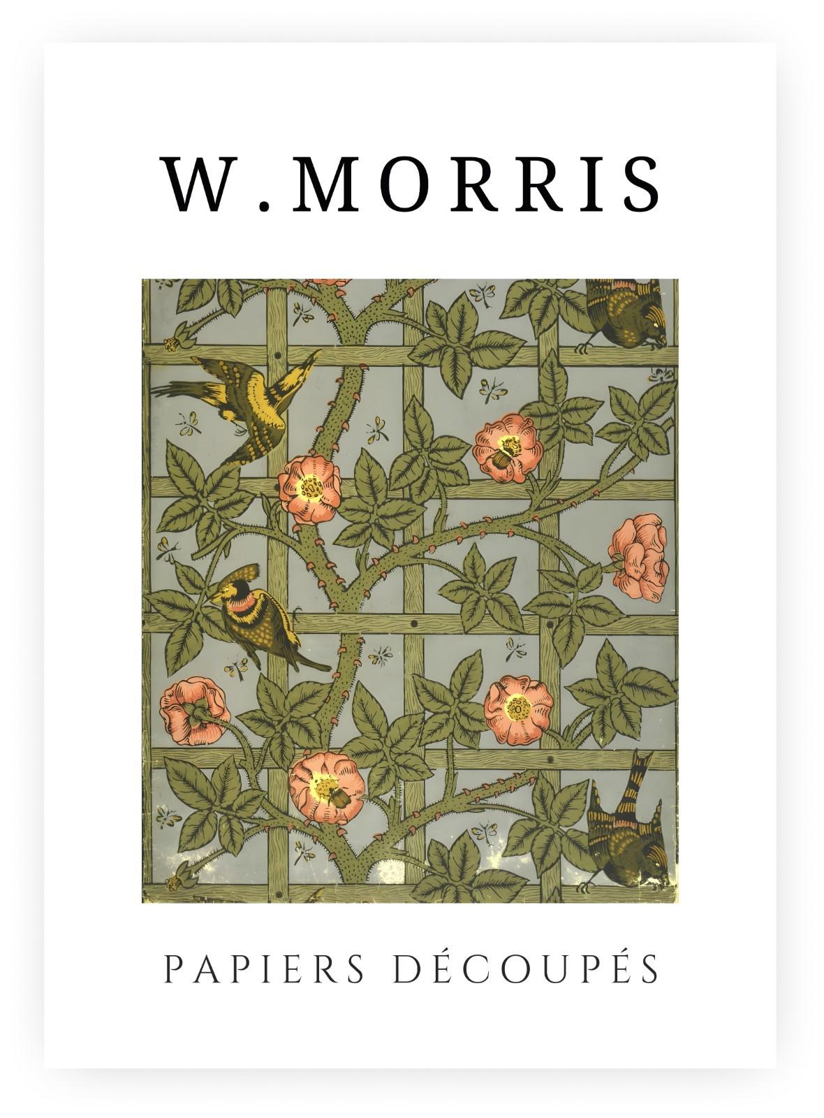William Morris Exhibition Poster – Papiers Découpés Floral, Framed Print, Green