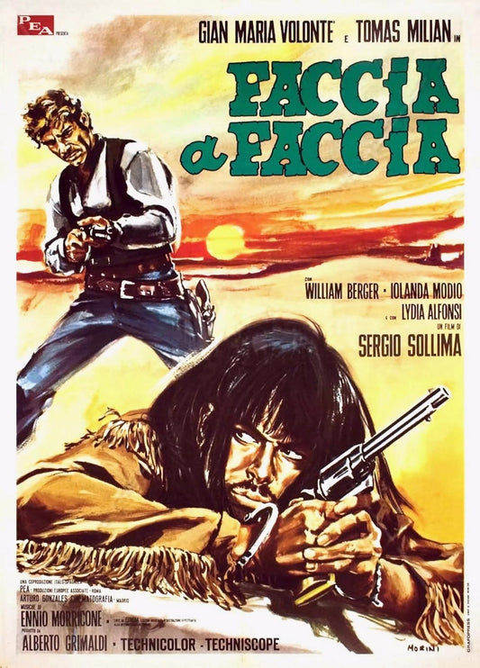 Face to Face Print Western Poster