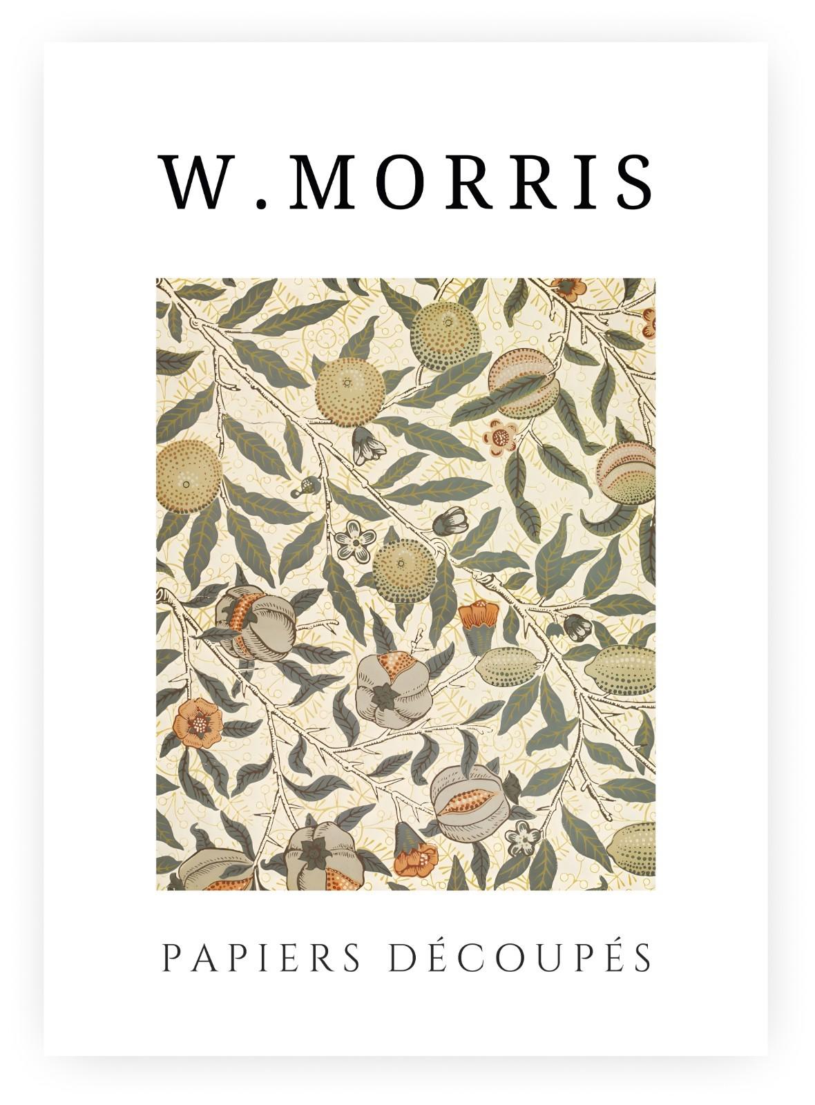 William Morris Exhibition Poster – Papiers Découpés Floral, Framed Print, Green