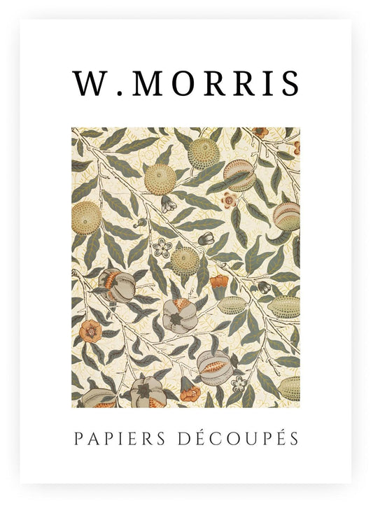 William Morris Exhibition Poster – Papiers Découpés Floral, Framed Print, Green