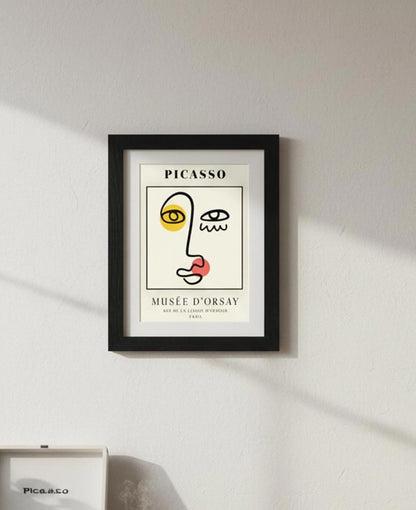 Abstract Picasso-Inspired Art Print Minimalist Musée d'Orsay Black Framed Poster