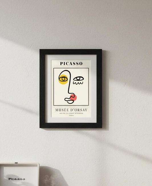 Abstract Picasso-Inspired Art Print Minimalist Musée d'Orsay Black Framed Poster