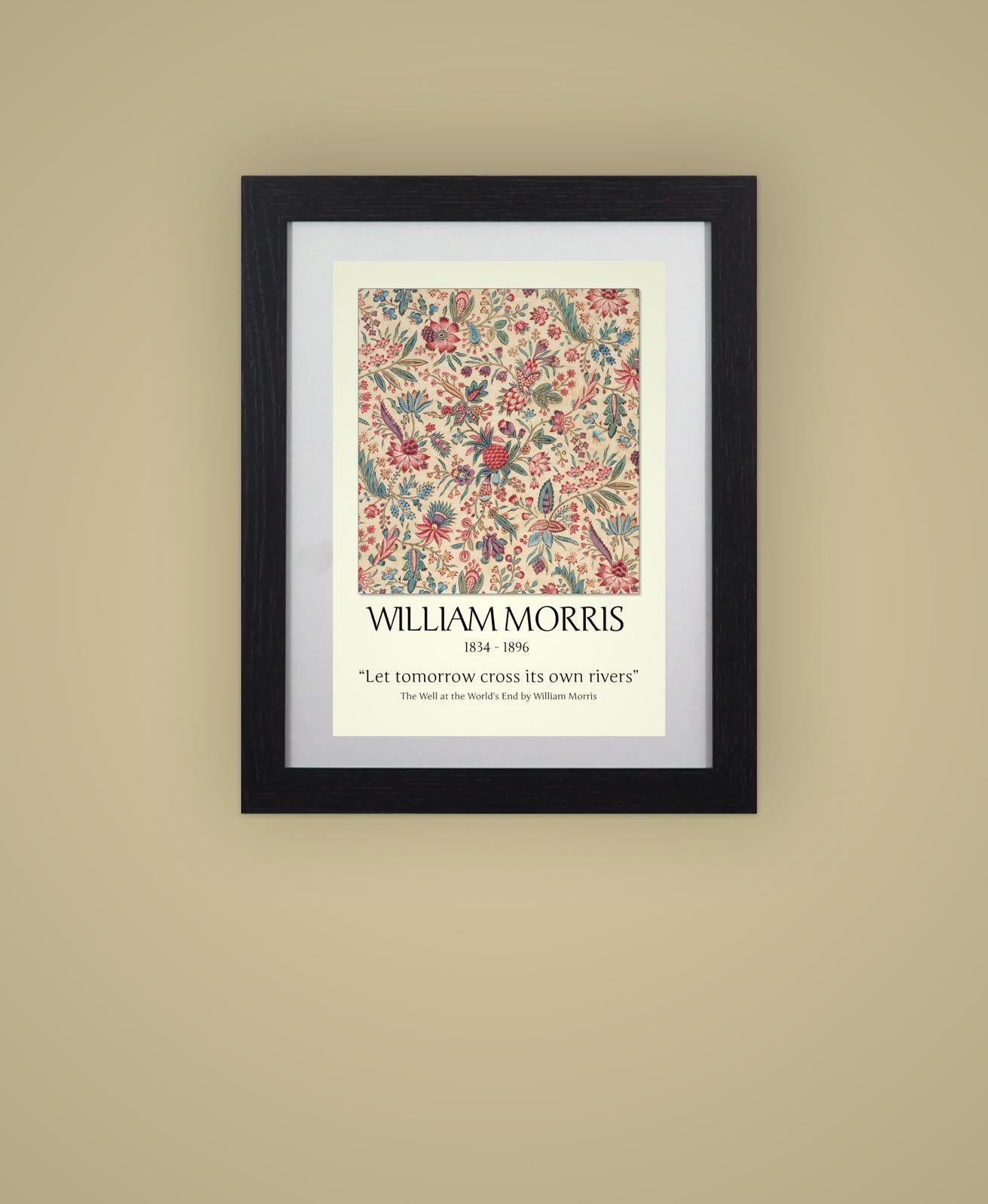 Framed Art Print William Morris Arts & Crafts Pattern - 11"x14" Frame, A4 Print