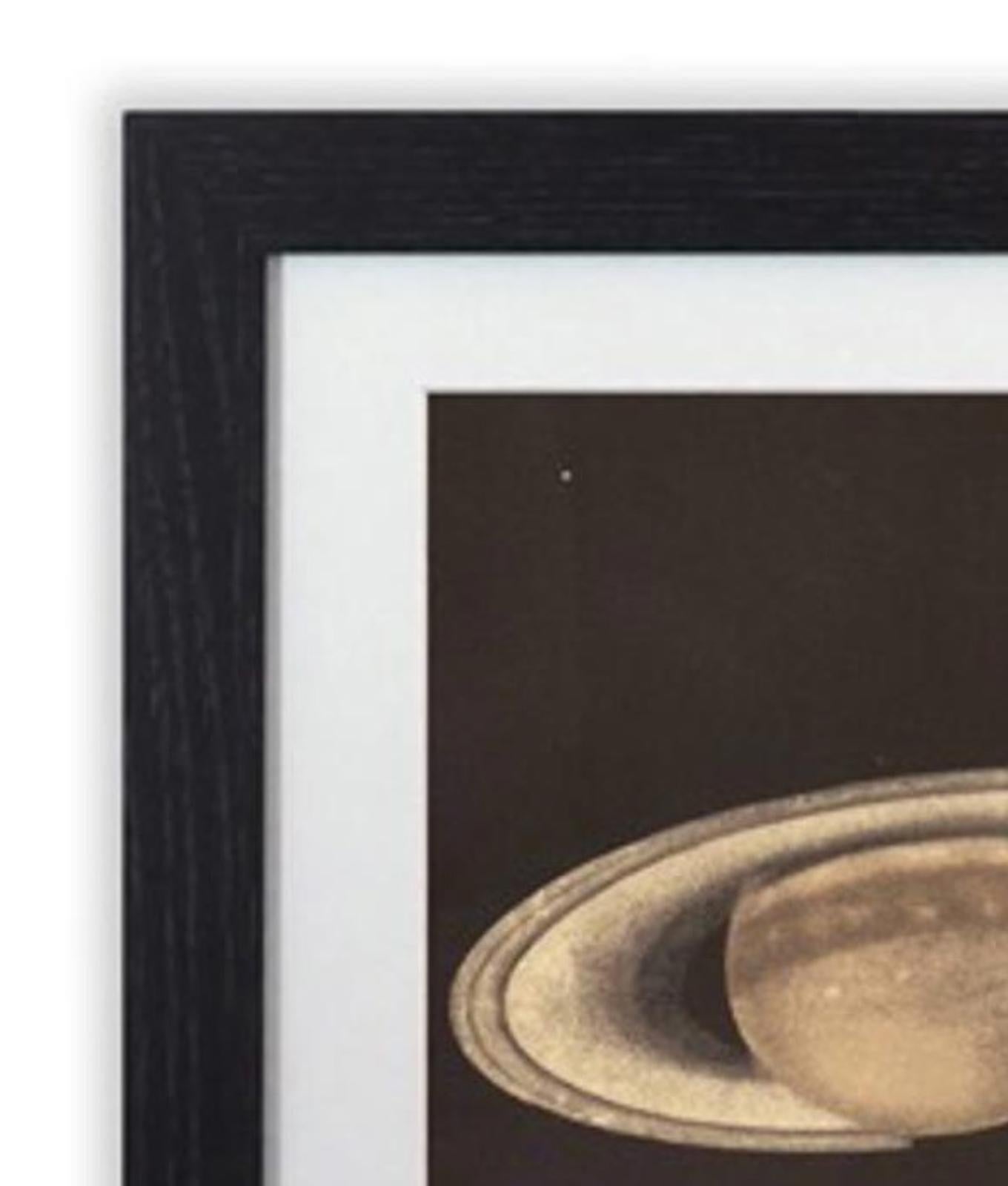 Framed Art Print The Planet Saturn Vintage  Black Frame A4 Print