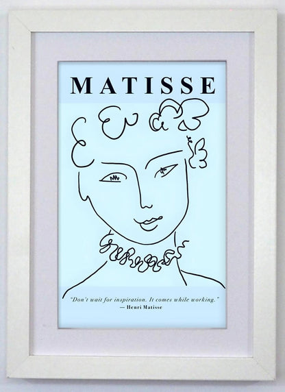 Framed Art Print - The Essence of Line by Matisse - White Box Frame 30x23cm