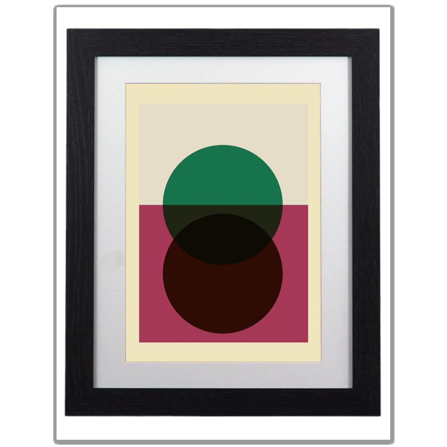 Abstract Geometric Circles Framed Art Print – Modern Bauhaus Inspired Decor for Any Room