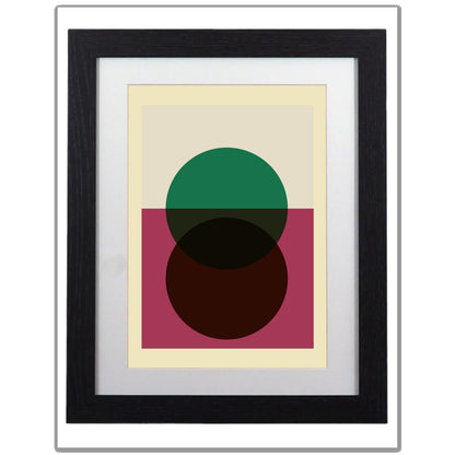 Abstract Geometric Circles Framed Art Print – Modern Bauhaus Inspired Decor for Any Room