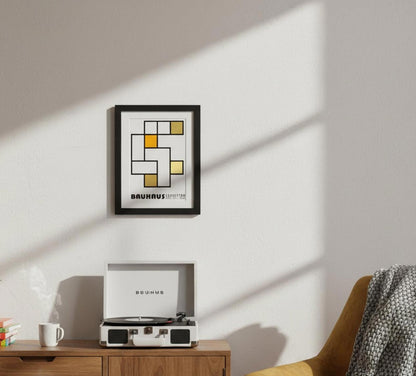 Bauhaus Exhibition Framed Poster Abstract Geometric Art Print for Modern Spaces